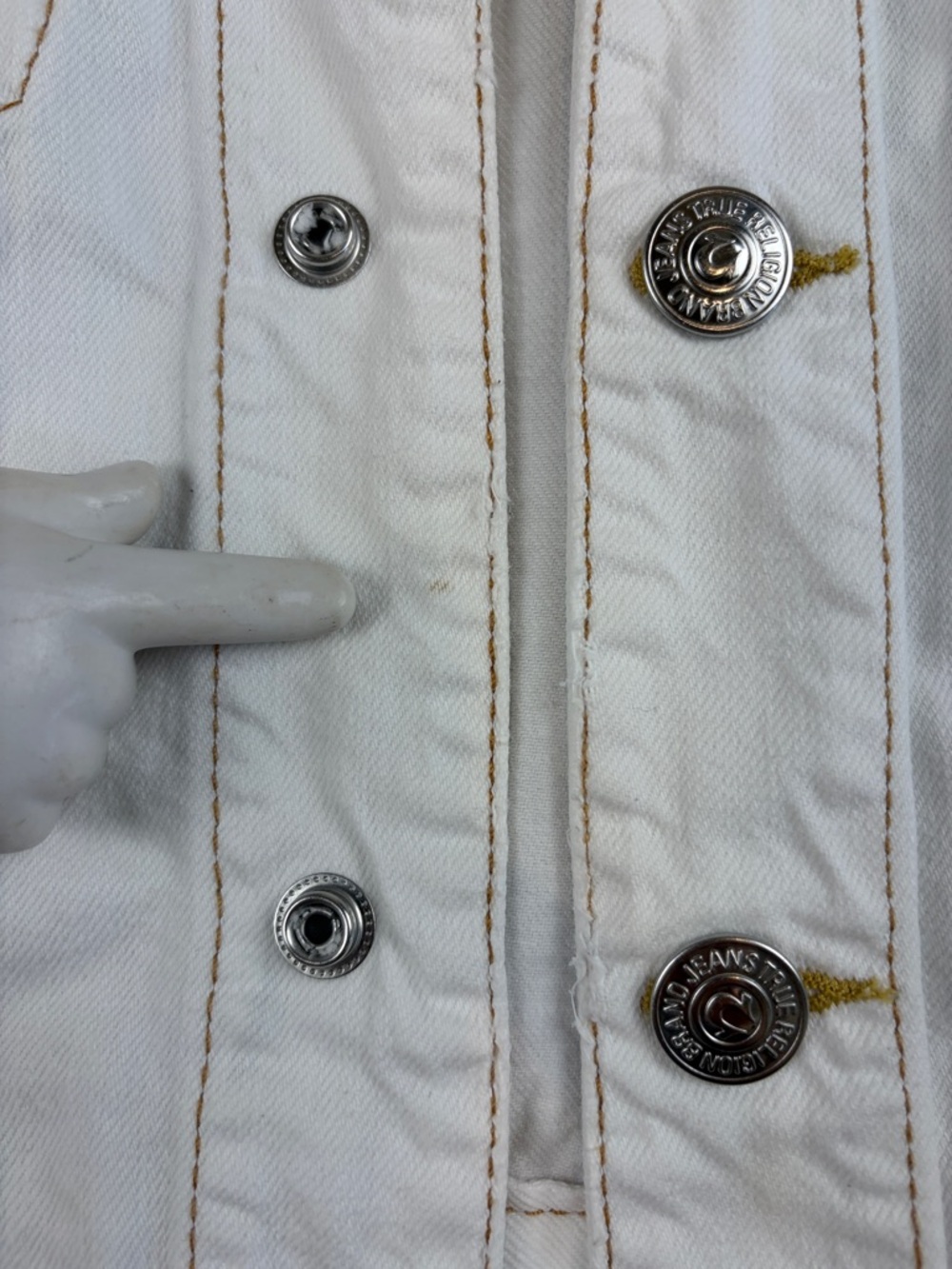 True Religion ‘Leah’ Rips Racerback Denim Vest ~ in White - Picture 15 of 15